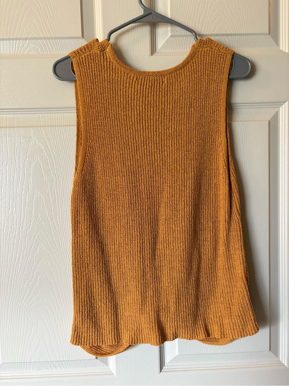 Mustard Ribbed V-Neck Knot-Front Tank - Picture 2 of 2